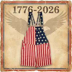 Patriotic American Flag Overalls | 250th Anniversary Edition Denim Shorts | 4th of July BBQ Festival Concert Parade Outfit for Men Women