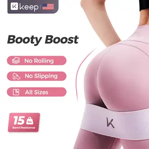 KEEP Fabric Resistance Bands for Legs and Butt, Fabric Exercise Loop Bands Yoga, Pilates, Rehab, Fitness and Home Workout, Strength Bands for Booty