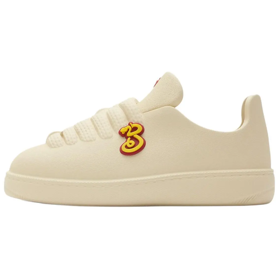 Women's Burberry Bubble Capsule Closed Round-Toe Low-Top Sneakers - Beige Walking Shoes, House White Trainer, Maison Mihara Casual Flats