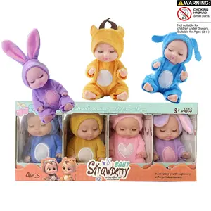 Kids Dolls Cute Doll 4-Piece Fairy Princess 3.5-Inch Sleep Doll, Girls' Toy Doll Set, Perfect Gift Box Birthday Present, Dolls Gifts