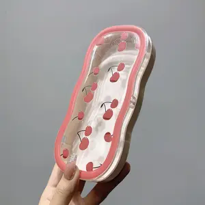 Cherry-Print Magnetic Glasses Case - Durable, Portable, Pressure-Resistant with Transparent Lid for Men & Women - Ideal Cute Holiday Gift