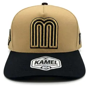 Nuevo Imperio Mexico M SnapBack Hat-Khaki Black Hat Rooster Edition