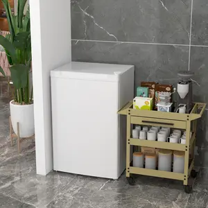 3 Cu Ft White Upright Freezer - Reversible Single Door, Adjustable Thermostat for Camping & Hiking Camp Kitchen, Home Use