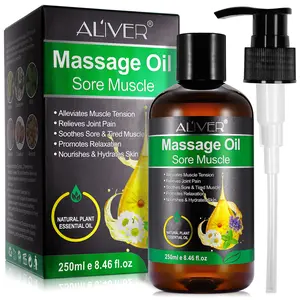 Muscle Soreness Massage Oil - Lavender, Peppermint and Grapefruit Essential Oils  - 250ml
