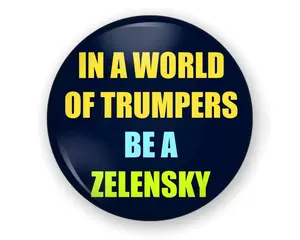 Z*lensky U*raine Pin Button, Z*lenskyy Pin, U*raine Pin, Peace Button, Anti Trump, Protest Button, Democrat Button