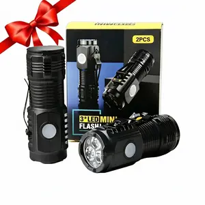 2-Pack Three-Eye Monster Mini LED Flashlights, High Lumen Output with Pocket Clip, Ideal for Camping, Outdoor Activities, and Emergencies, USB-C Rechargeable, Great for Hiking and Cycling, Portable design, small and compact outdoorfun