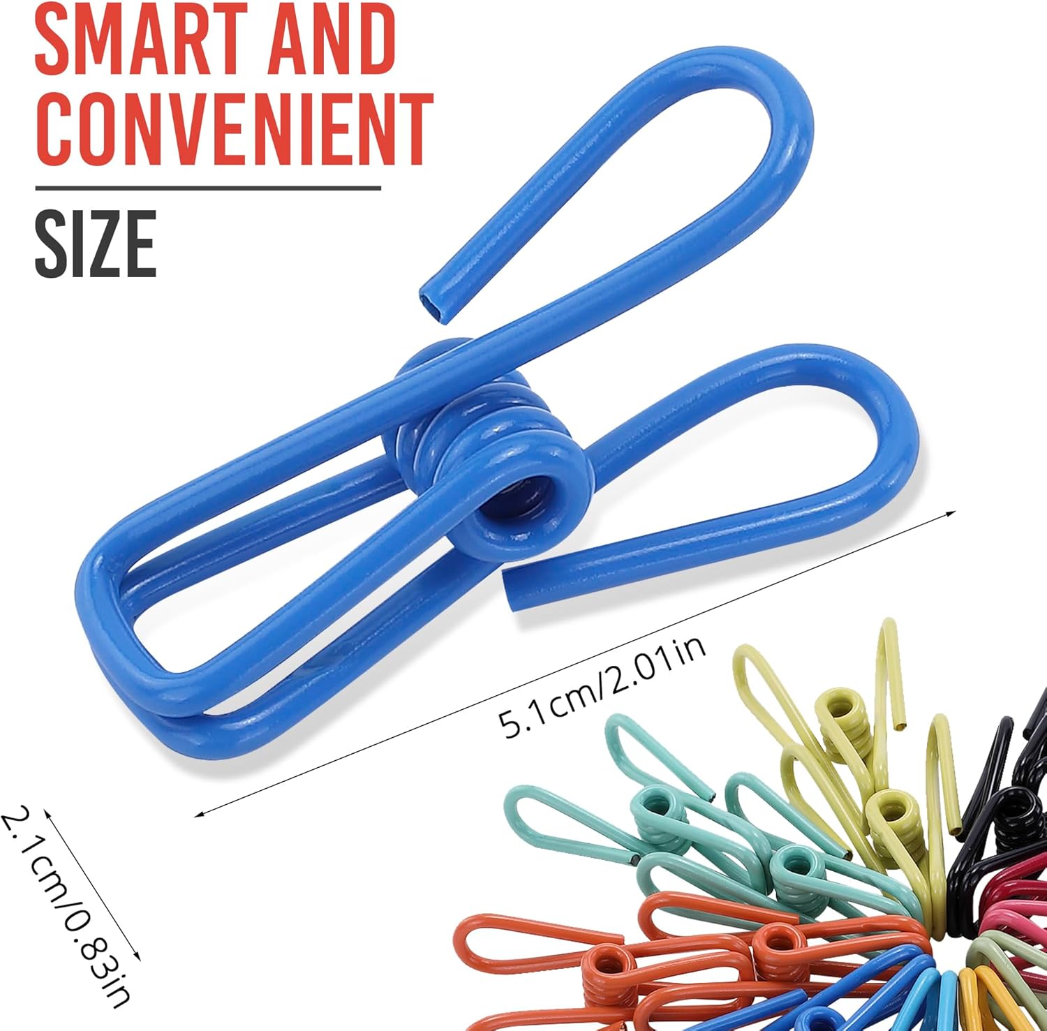 30 Pack Assorted Chip Bag Clips Utility - PVC 2 Inch Coated Colorful Sealer for Sealing Food - Paper Holder, Clothesline Clip for Laundry Hanging, Kitchen Bags, Multipurpose Clothes Pins