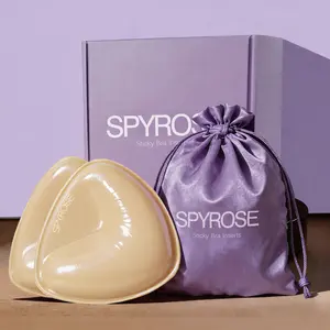 SPYROSE Women's Reusable Double-Sided Sticky Push-Up Bra Inserts - Drawstring-Fit Sticky Pad Push Ups, Triangular Self-Adhesive Underwear Accessories, 2-Cup Size Increase for Dresses, Formal Attire