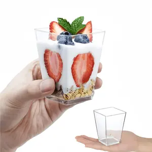 50 Sets 5oz Clear Disposable Dessert Cups with Lids and Spoons - 150 Pieces Total, Mini Parfait Cups for Parties, Sample Tasting, and Grab-and-Go Snacks