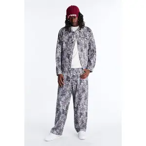 Ghost Distressed Printed Denim Jacket - Black