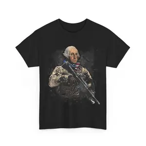 Presidential Soldiers. George Washington Unisex T-Shirt Casual Crewneck