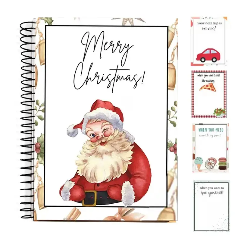 Happy Christmas Card Book, Holiday Card Organizer Holder, Festive Storage for Home, Workplace & Christmas Party Card Exchange