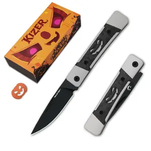 Kizer Halloween Little Grand Nitro-V Aluminum & Carbon Fiber V2670HW1, Black Aluminum Handle, Men Hallowen Gift