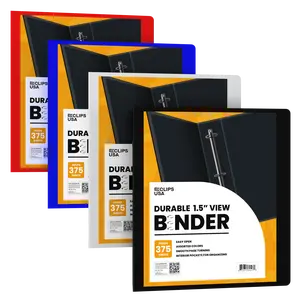 Durable View Binder - 1.5-inch, Assorted Colors, O-ring Organizer, 2-pockets