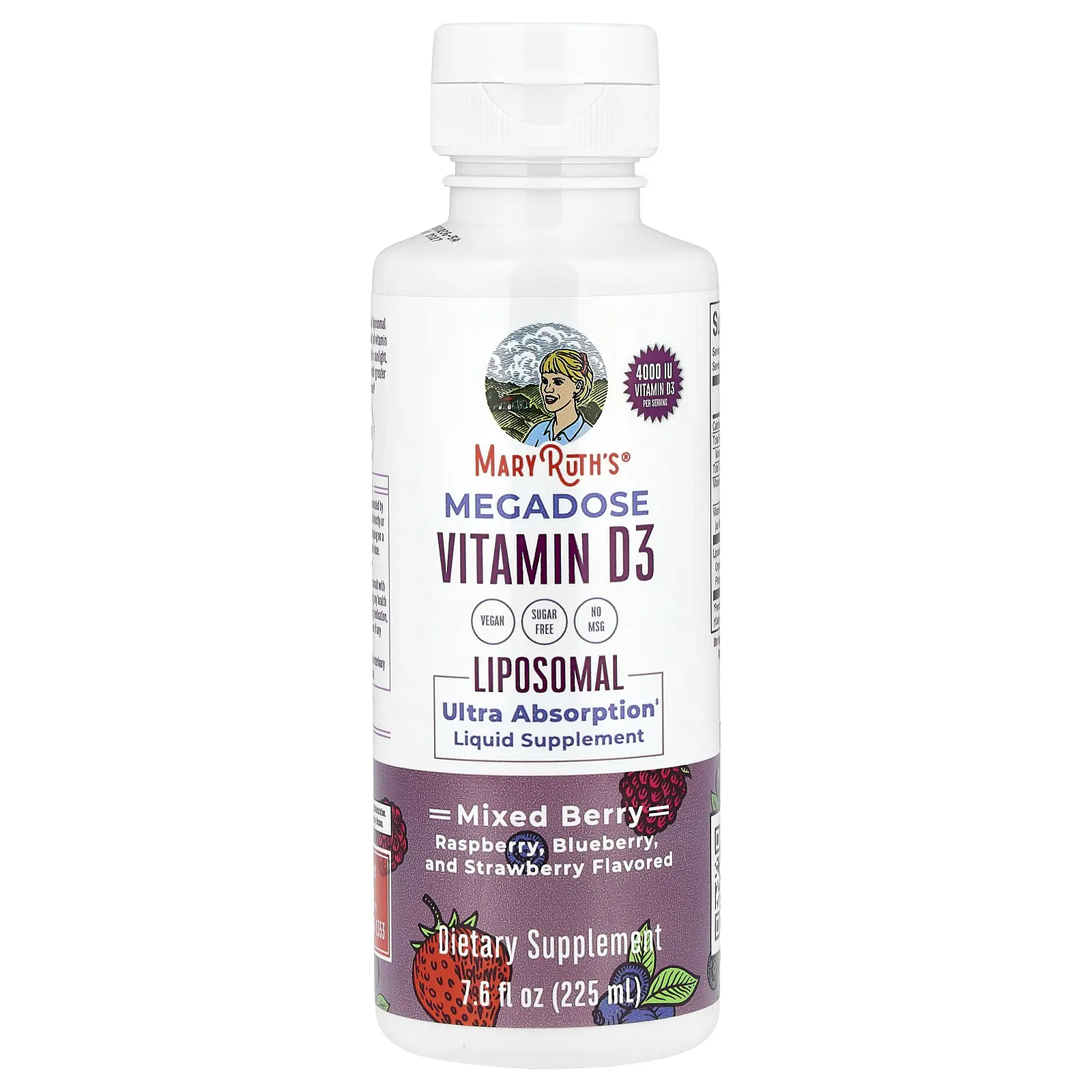 MaryRuth's Megadose Vitamin D3, Liposomal, Mixed Berry, 7.6 fl oz (225 ml)