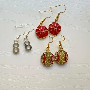 Sports earrings (or custom number)