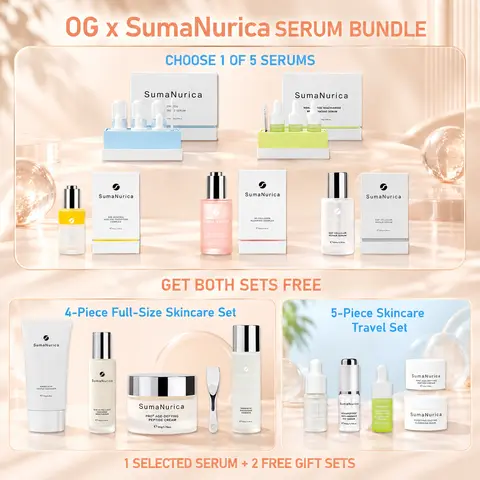 OG x SumaNurica Serum Bundle ｜1  Serums + FREE (Cream50g +  Moisturiser 100ml+ Essence150ml + Cleanser 150g & 5-Piece Travel Set)