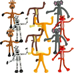 Bendable Zoo Animal Figures Toys - 12 Pack - Durable Plastic Jungle Animals Figures - Engaging & Bendable Rainforest Creature Toys - Educational Fun for Kids and Stress Relief Solution