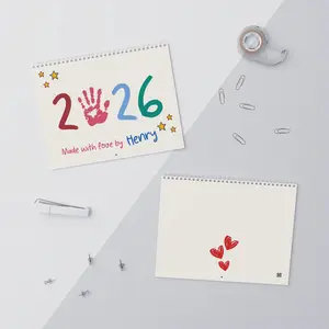Custom Minimalist Handprint Wall Calendar, 2026 Monthly Calendar