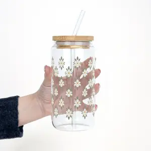Soft Neutral Collection Water Bottle with Lid & Plastic and Glass Straws