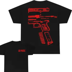 IN GLOCK WE TRUST T-shirt,Design Glock Red hunting T-shirt Full Color ,for men and women,Gift Hunting T-shirt