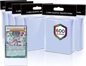 600 Count Card Sleeves, Clear Soft Penny Sleeves, Plastic Baseball Card Sleeves, Trading Card Protectors Fit for Sports Cards, MTG, TCG, Gaming Cards,Standard Cards