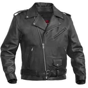 Men's Premium Classic Plain Side Police Style Jacket - Black