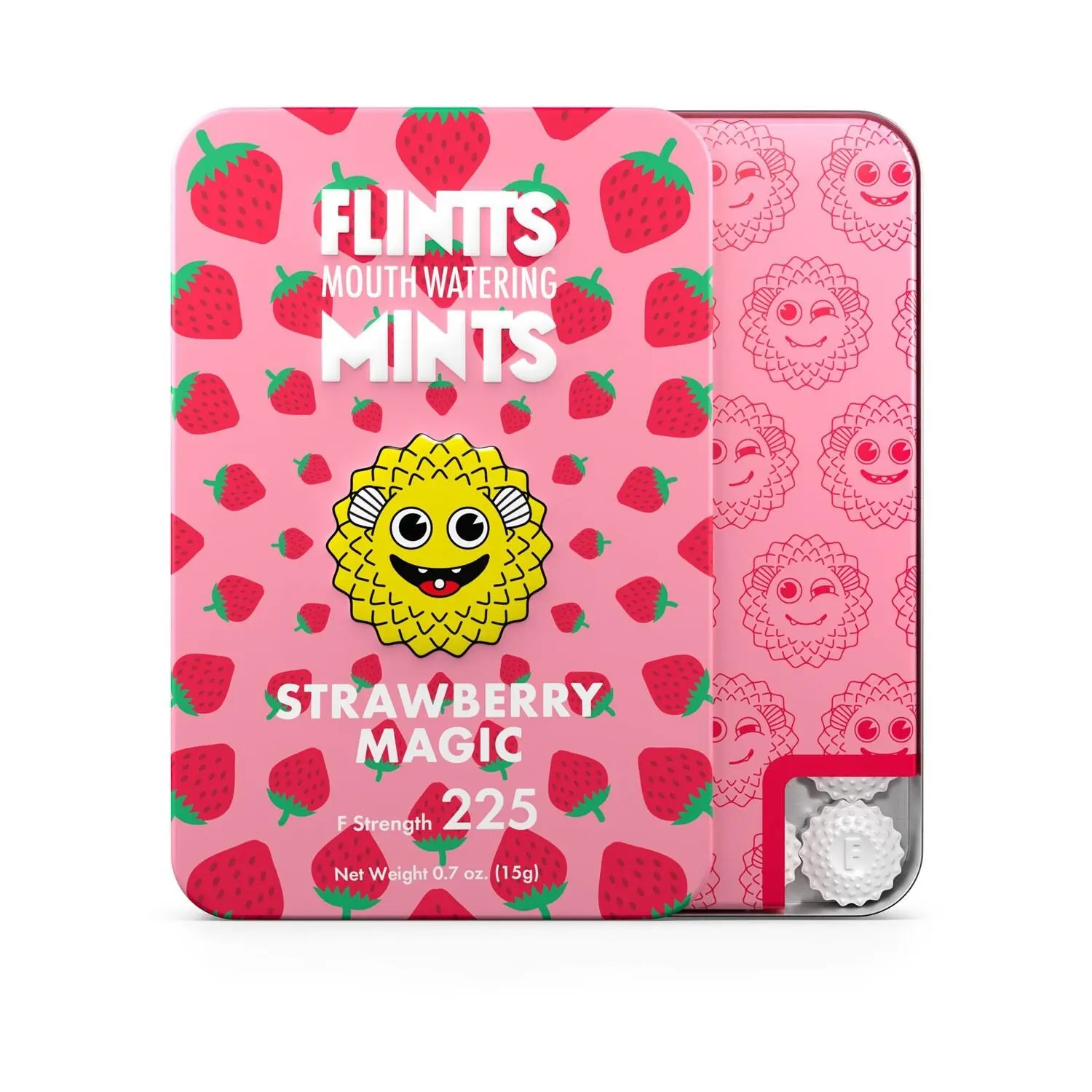 Flintts Mouth Watering Mints - Strawberry Magic - F-Strength 225 -Dry Mouth Mint