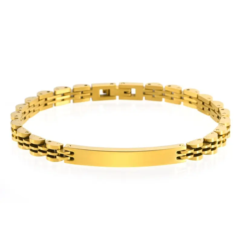 Five bead gold color  6mm wide [21CM]