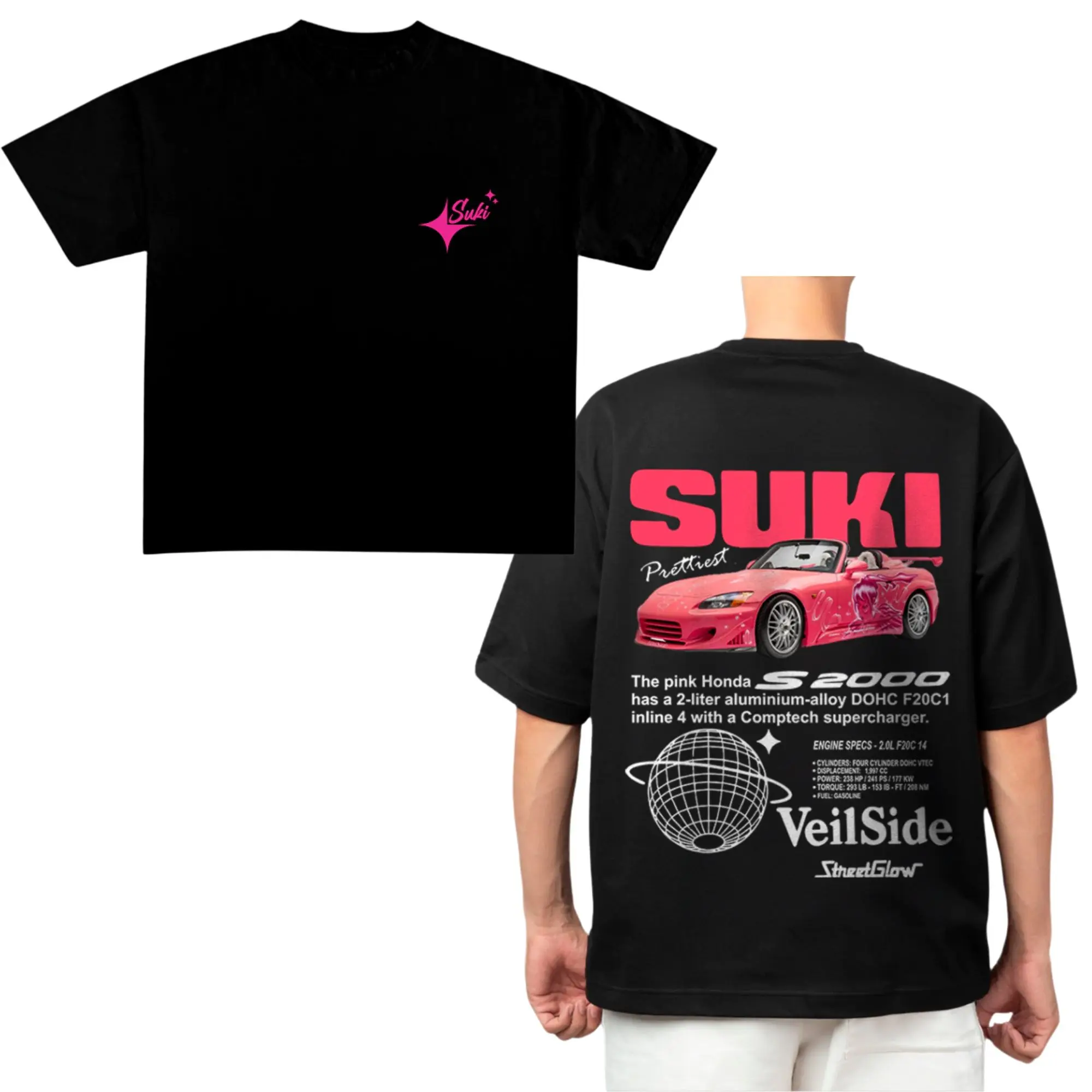 Camiseta SUki T-Shirt , Classic Sports Car Design, Casual Wear for Racing Fans, Sizes S-5XL, High-Performance Fashion, Short Sleeve Crew Neck T-Shirt, Unisex Cotton T-Shirt, Menswear, Womenswear