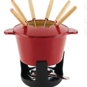 Rachel Ray Cast Iron Fondue set 1.5 qt