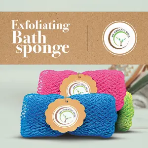 African Net Sponge - Exfoliating, 50" and 70" length, Porous, Dries Quickly, Washes Hard to Reach Areas, 2 Years Longevity exfoliating Black Owned bath towel Personal Nature Smooth