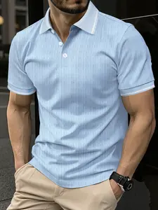 Men's Polo Shirt Short Sleeve, Textured Fabric, Comfortable Breathable, Casual Fitted Classic Style, All Seasons, Perfect for Home Commute Outdoor Sports