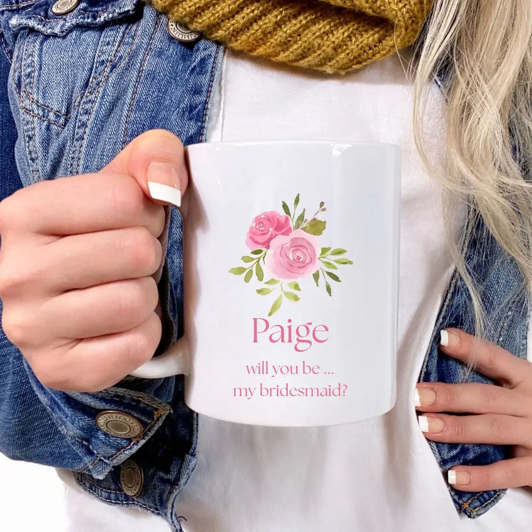 Will You Be My Bridesmaid Mug, Custom Name Bridesmaid Proposal, Wedding Party Mugs, Wedding Party Gift Ideas, Gifts for the Bridesmaid