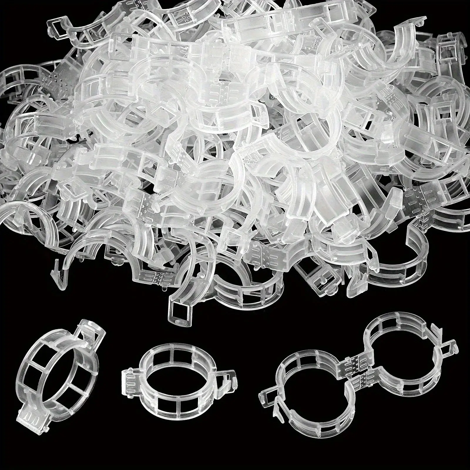 50 Piece Plant Support Clips, Tomato Plastic Trellis Clamps for Garden Vines and Vegetables, Garden Accessories, Growing Season, Keep Plants Upright and Healthy