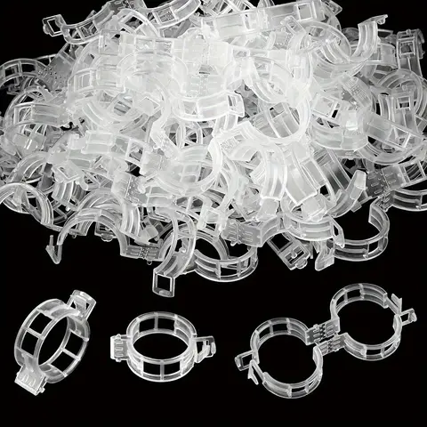 50 Piece Plant Support Clips, Tomato Plastic Trellis Clamps for Garden Vines and Vegetables, Garden Accessories, Growing Season, Keep Plants Upright and Healthy