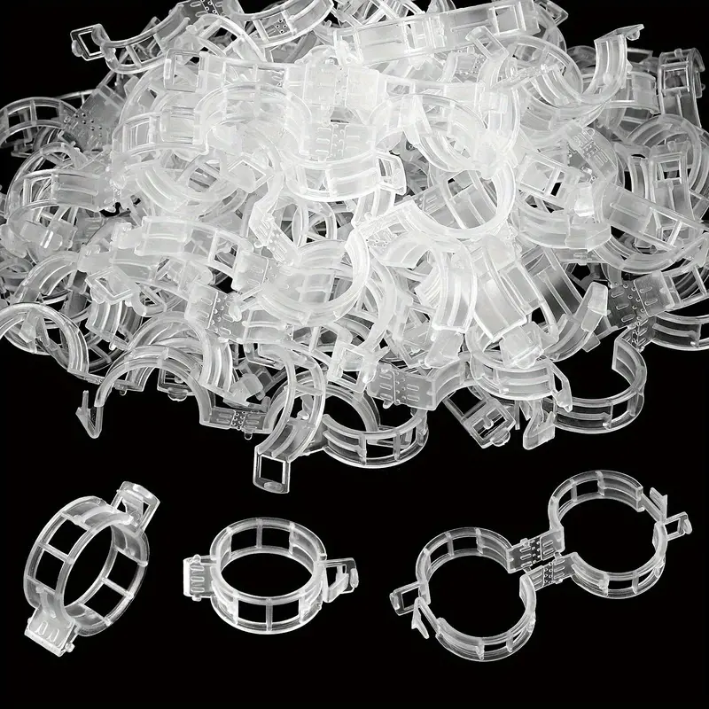 50 Piece Plant Support Clips, Tomato Plastic Trellis Clamps for Garden Vines and Vegetables, Garden Accessories, Growing Season, Keep Plants Upright and Healthy