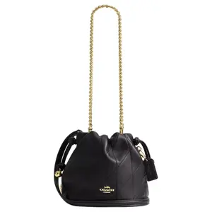 COACH Faye 17 Quilted Lamb Leather Shoulder Bag in Black for Women