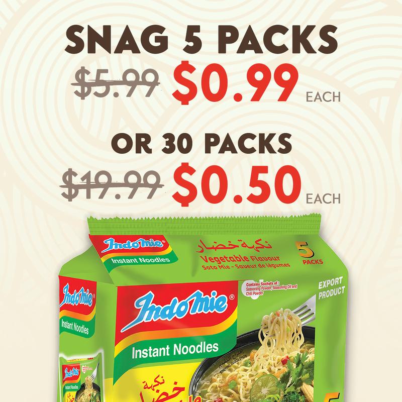 Official Indomie Vegetable Flavor (30 Packs)