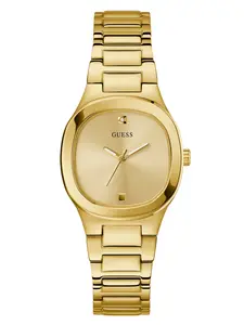 GUESS Female Gold-Tone Studded Analog Watch
