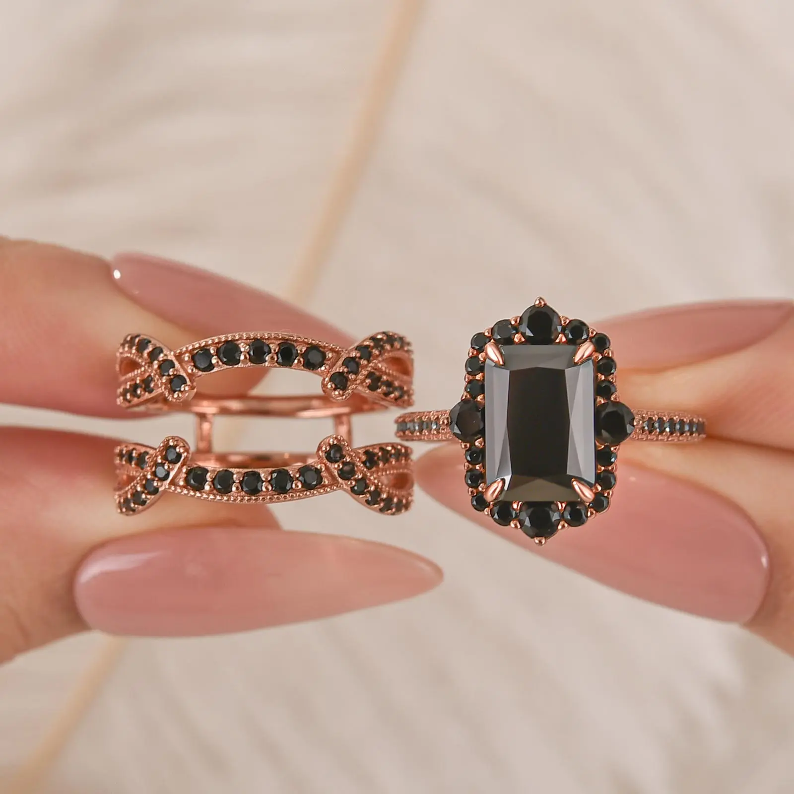Black Stone & Rose Gold