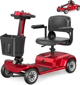 Mobility Scooter for Seniors Adults,4-Wheel Powered Mobility Scooters 12.4 Miles Range Heavy Duty Weight Capacity 419 LBS，Easy to Operate and Foldable