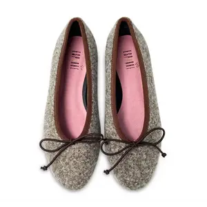 Esporre Mel Brown Grey Shearling Ballet Slip On