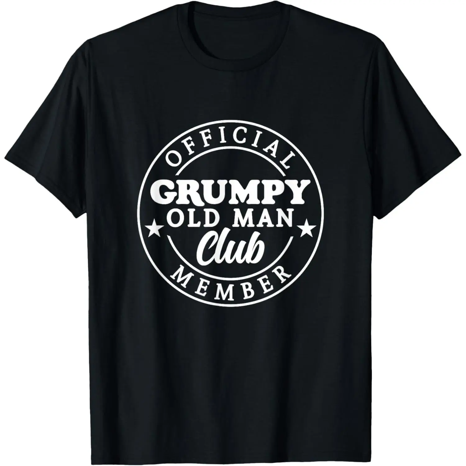 Classic Graphic Top for Men, 'Grumpy Old Man Club' Shortsleeve Cotton Menswear Garment for Holiday and Daily Wear, Graphics, Stylish, Casual, Prints, T-Shirt, Soft, 100% Cotton, Round Neck, Tshirt, Digital Print, Letters, Classic Fit