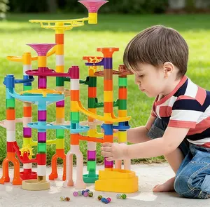 166 Pcs Glow in The Dark Marble Run Set, Upgraded Marble Race Track Kit for Kids, Colorful & Luminous Marbles Building Toys, Birthday Gift for Boys Girls Ages 3–12