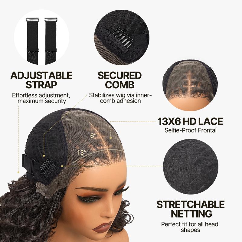 Frodio Veralux™ 13x6 HD Lace Wig Glueless Wear & Go 12” Boho Braids Water Wave Pre-Cut Lace Wig – Premium Fiber, Beginner Friendly Frodio Veralux™ 13x6 HD Lace Wig Glueless Wear & Go 12” Boho Braids Water Wave Pre-Cut Lace Wig – Premium Fiber, Beginner Friendly