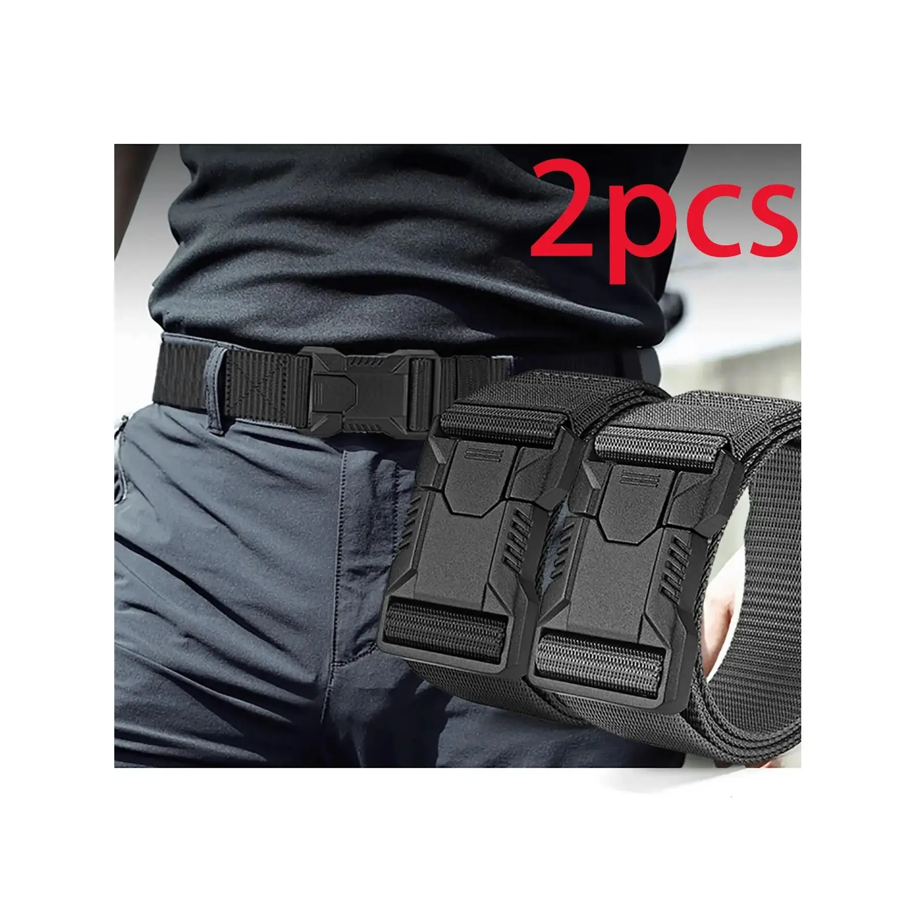 2pcs Unisex Multi-Functional Tactical Nylon Waist Belts - Durable Canvas-Braided Breathable Quick-Release Rivet Design, Ideal for Outdoor Sports & Training, Versatile for Braided Men's Casual Use & Women's Wear, Tactical Belts, Belts For Women