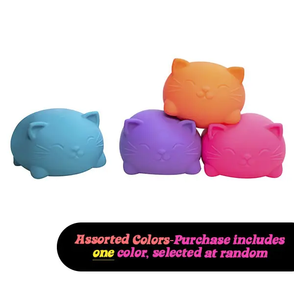 Super NeeDoh Cool Cats - Squishy, Sqeezy, Stretchy Stress Ball Cats -Huge NeeHoh 4.5" in Diameter - Assorted Colors - 1 Random Color