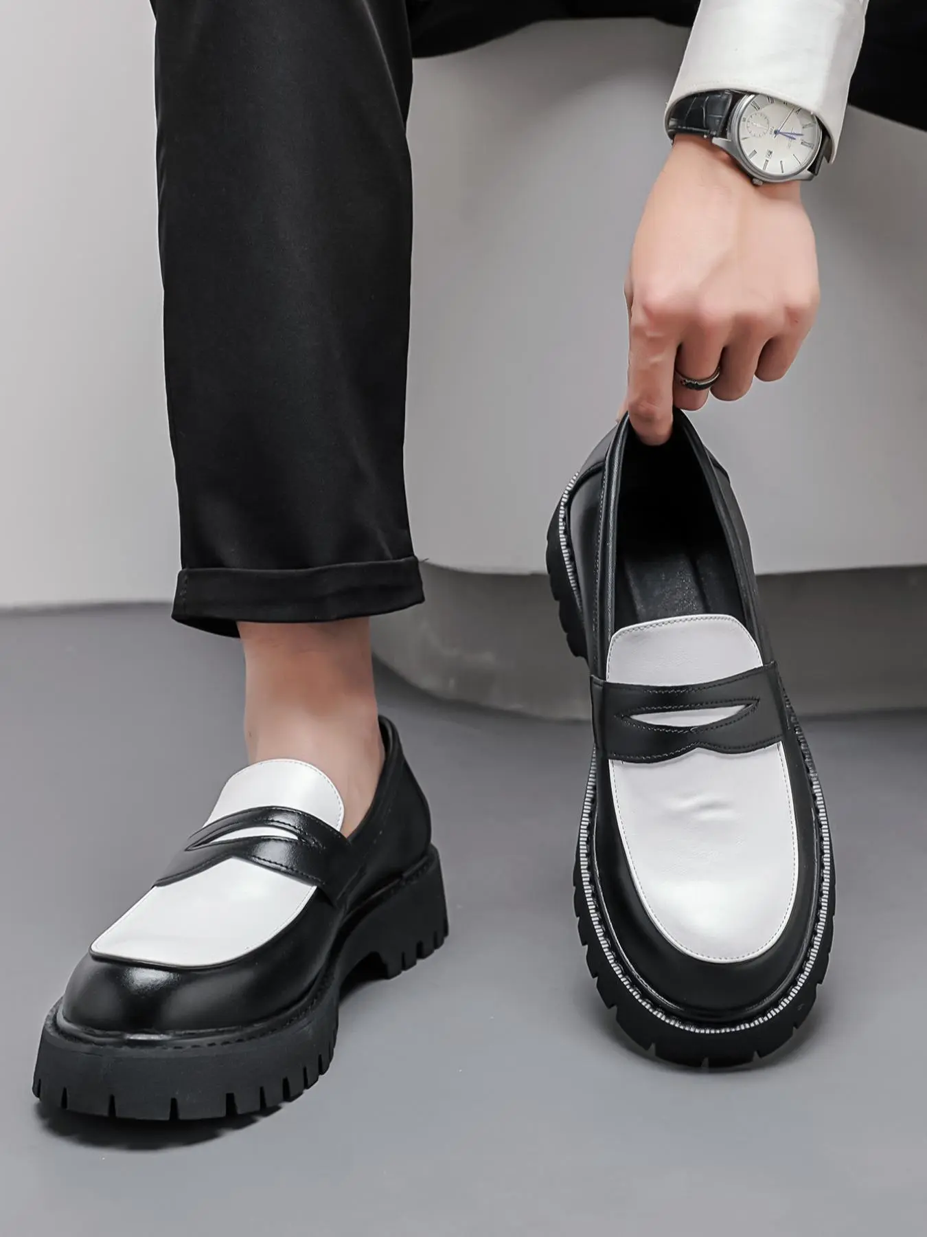 Men's Fashionable   Loafers, Casual Comfortable Breathable Slip-on Shoes for Daily Wear, Male All-match Round Toe Shoes for Daily Wear, Boy