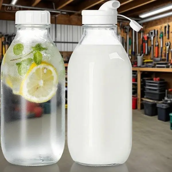 Sturdy 2-Pack 32 Oz Wide Mouth Transparent Reusable Glass Storage Jar Set with Airtight Screw Lids - Heavy-Duty Kitchen Canister, Leakproof Cap, 3 Lids for Water, Juice, Syrup